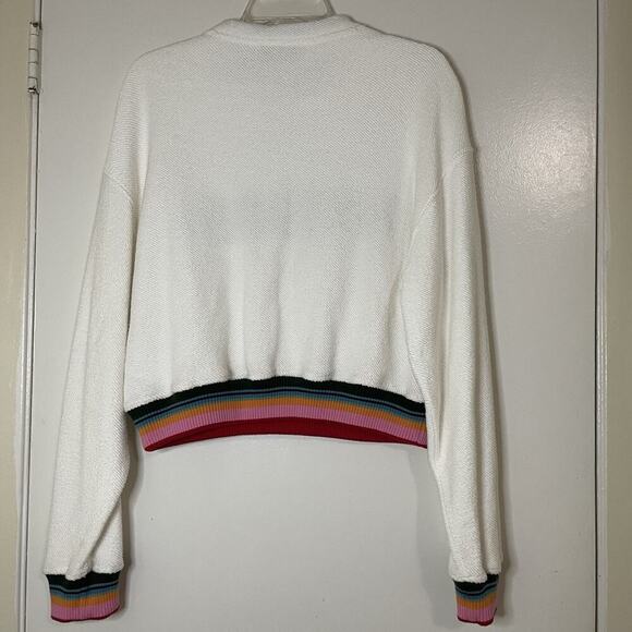 MISSONI cropped knit drawstring pullover sweatshirt size Medium - Picture 6 of 7